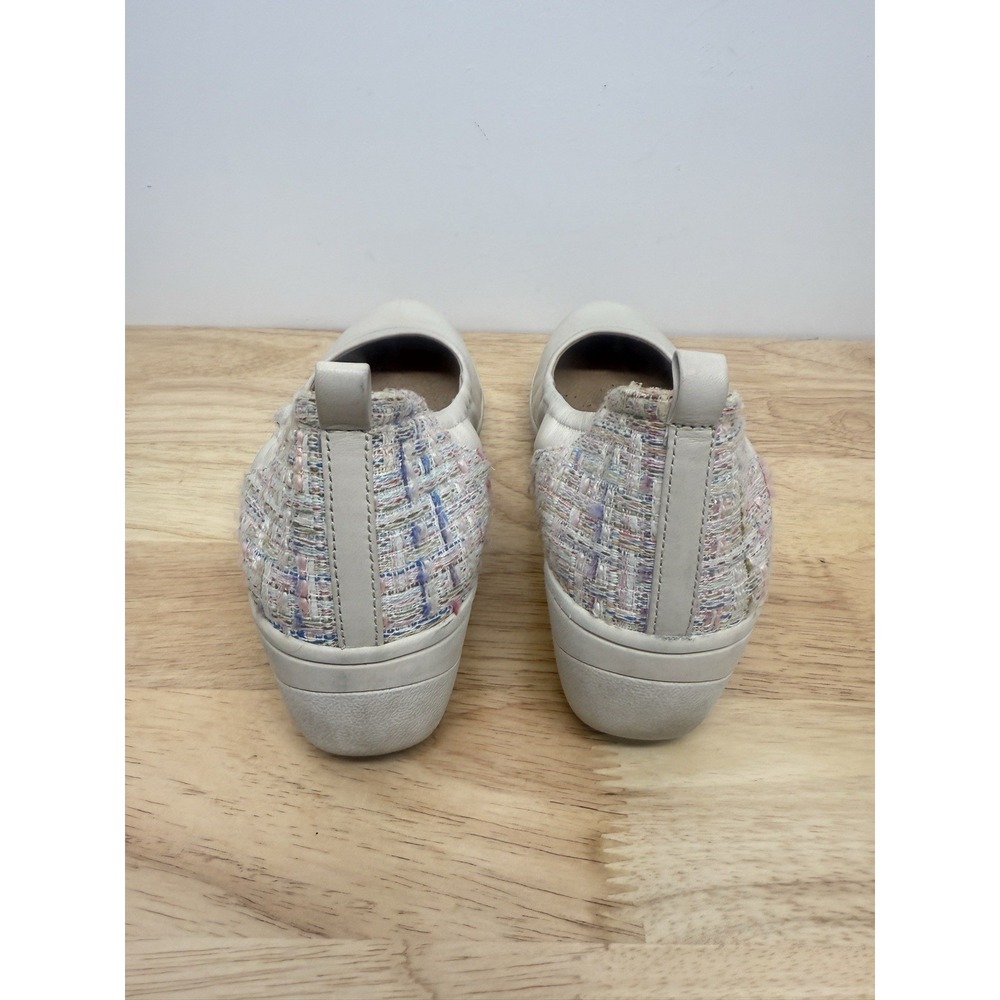 Vionic Jacey Leather w/ Tweed wedge slides comfort shoes cream Size Sz 9 - Picture 4 of 7